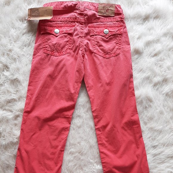 Vintage True Religion Cameron Red Distressed Women's Jeans Siz 12 - Picture 6 of 11